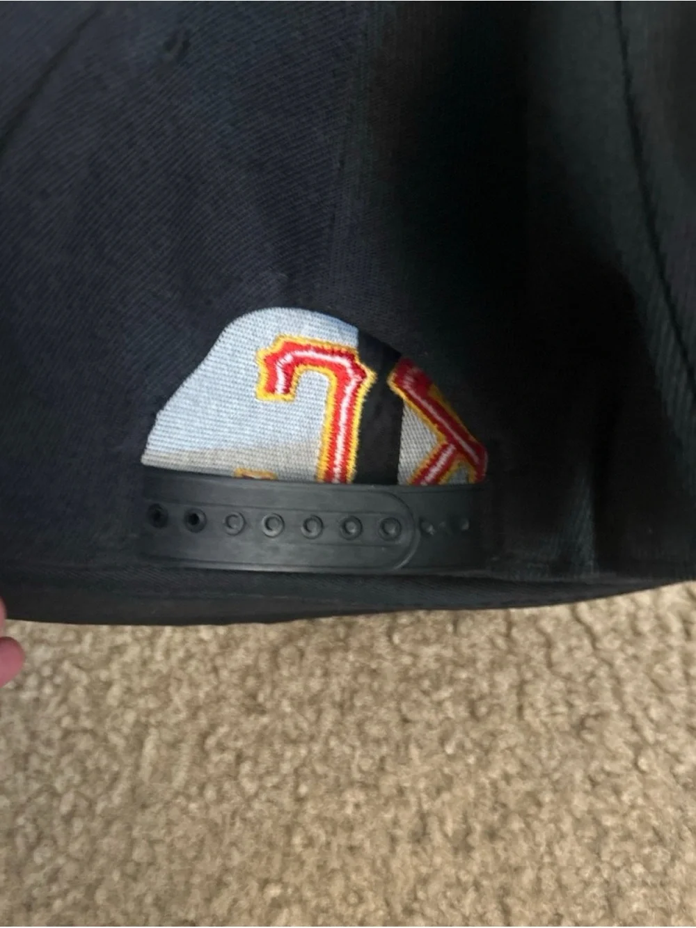 Black Baseball Cap with KC Red-Yellow Patch
